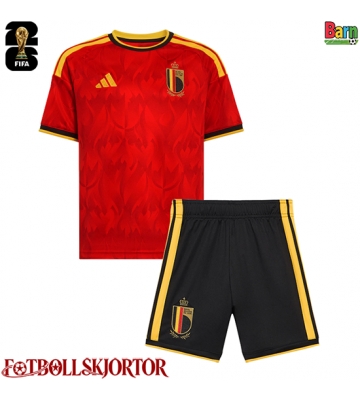 Belgien Hemmakläder Barn VM 2026 Kortärmad (+ Korta byxor)